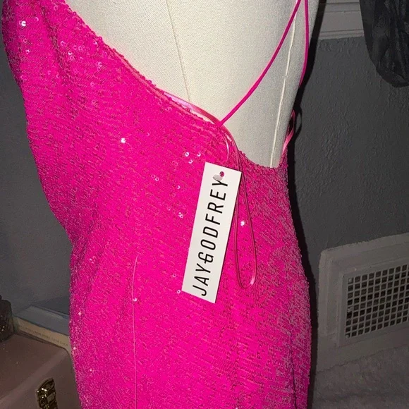 JAYGODFREY Hot Pink Sequin Mini Dress - Picture 3 of 8